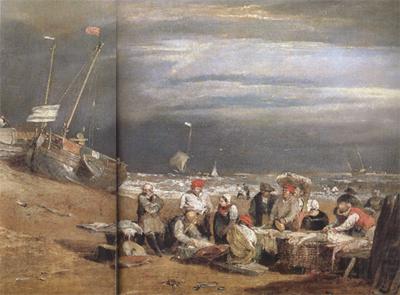 Joseph Mallord William Turner Fishmarket on thte beach (mk31) Norge oil painting art